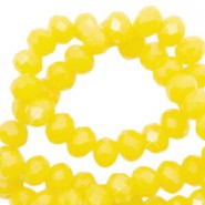 Top Facet kralen 6x4mm disc Marigold yellow-pearl shine coating